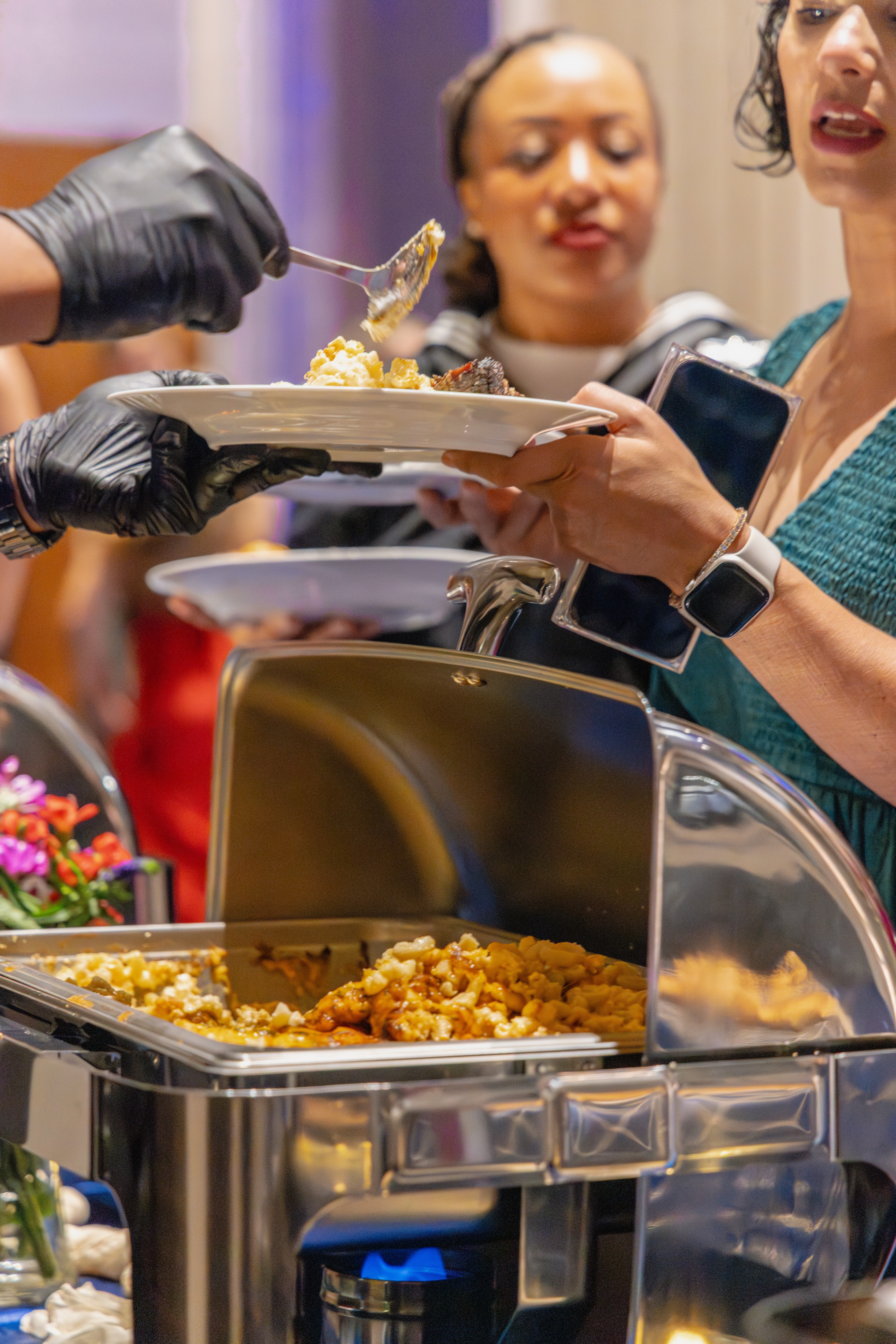 a woman preparing food in a bowl