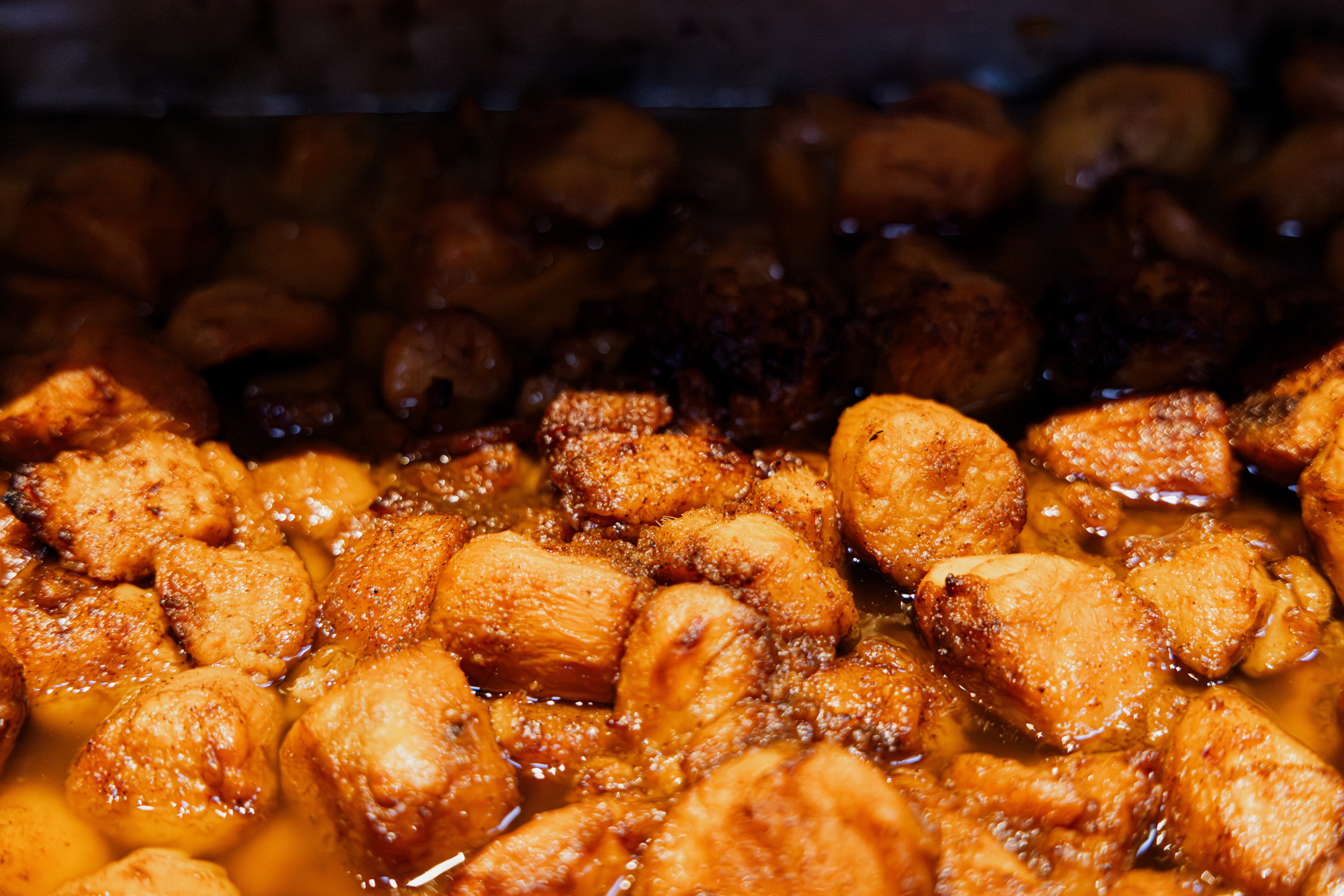 a close up of food