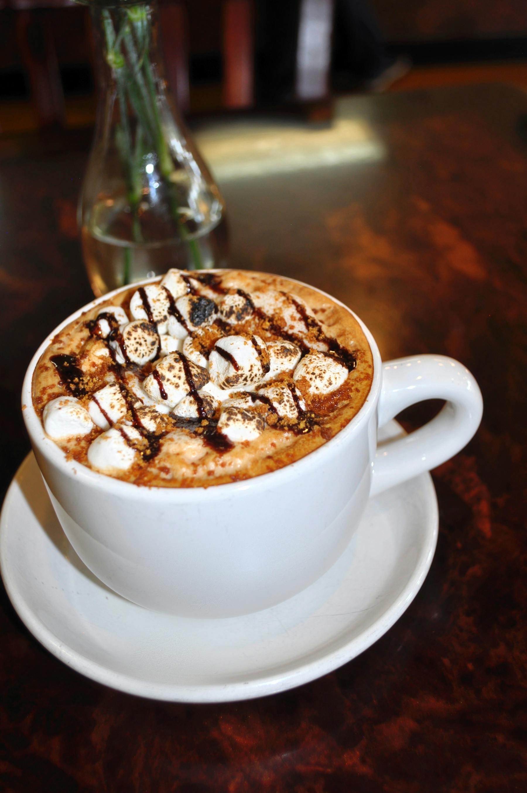a cup of coffee on a table