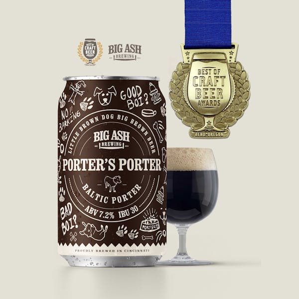Porter's Porter Gold Medal Winner Best of Craft Beer Awards Big Ash Brewing Cincinnati Brewery