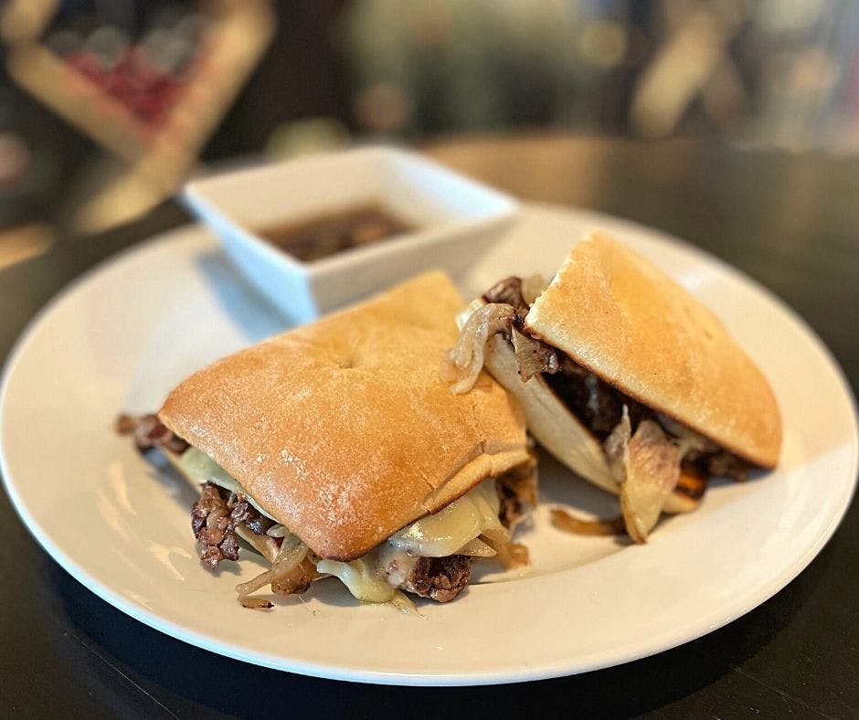 a close up of a sandwich on a plate