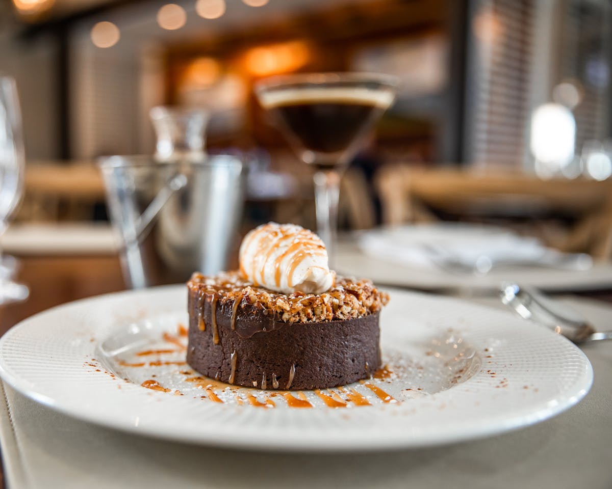 a close up of a slice of cake on a plate