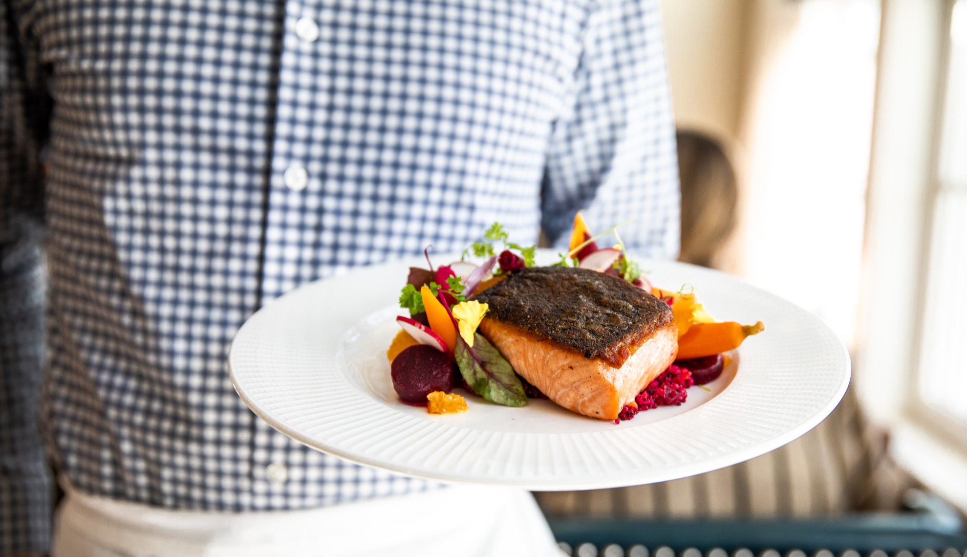 A seafood dish from an American cuisine restaurant in Cold Springs Harbor 