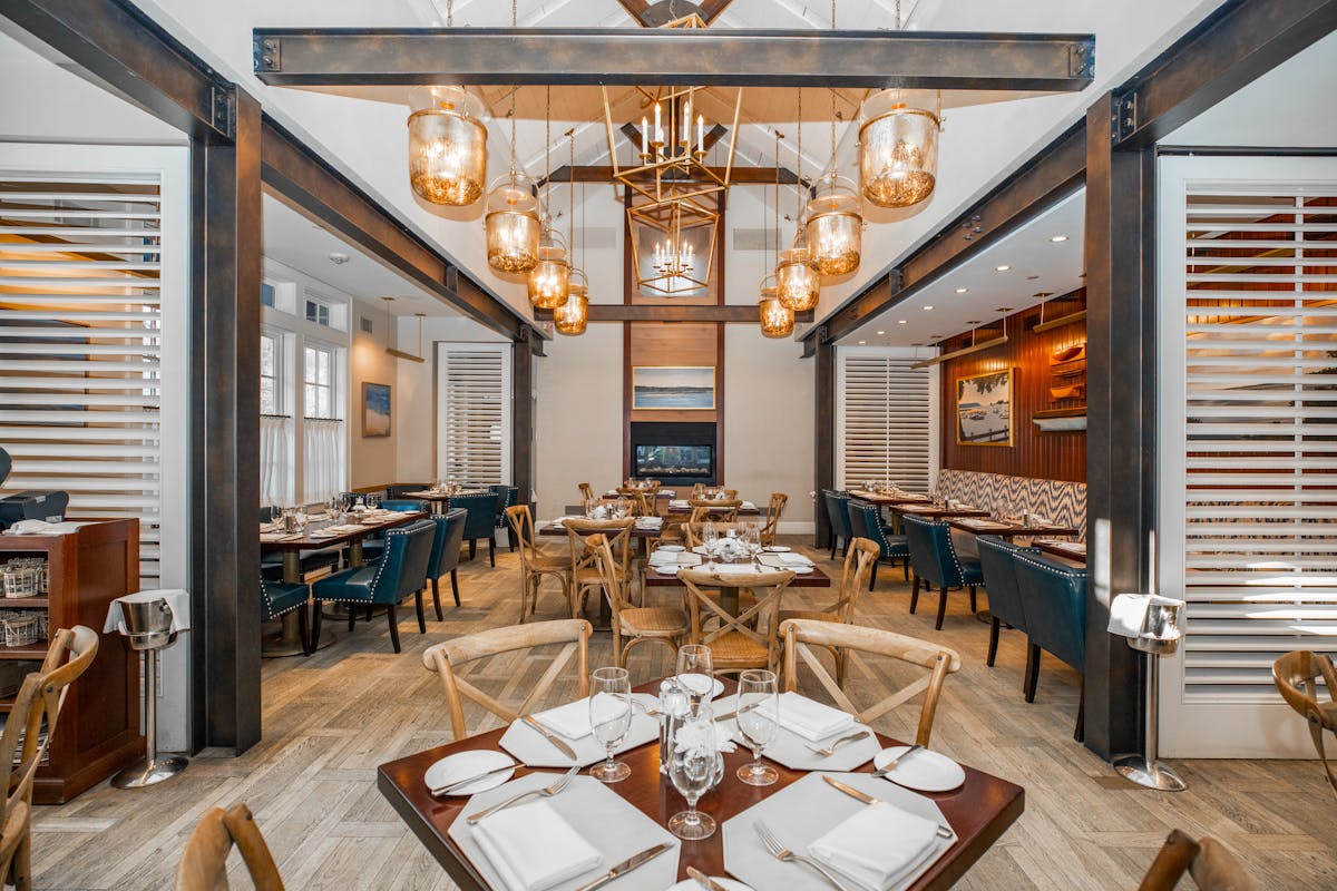 The inside of a fine dining restaurant in Cold Spring Harbor, new york