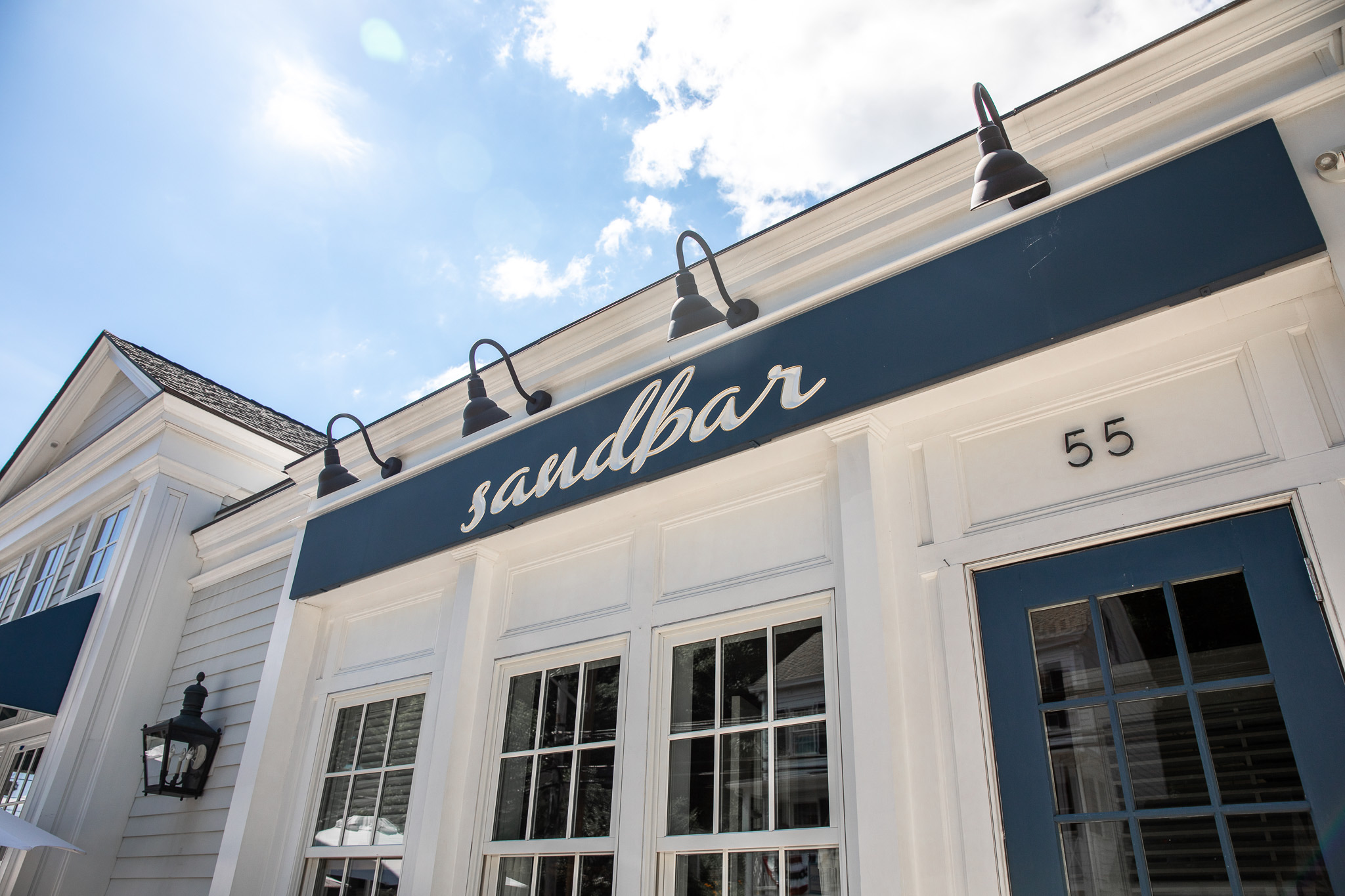 The outside of an American restaurant in New York