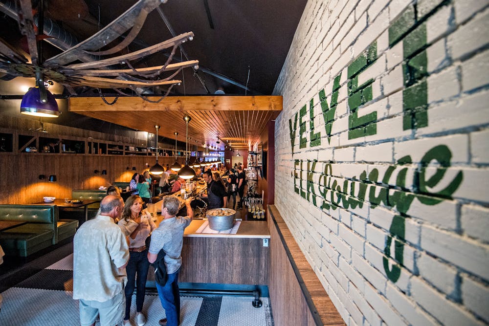 a group of people performing on a counter