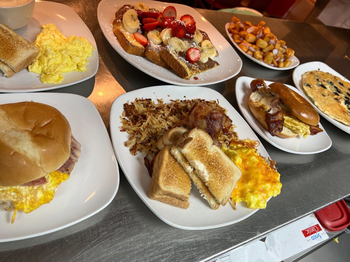 a bunch of different types of food on a plate