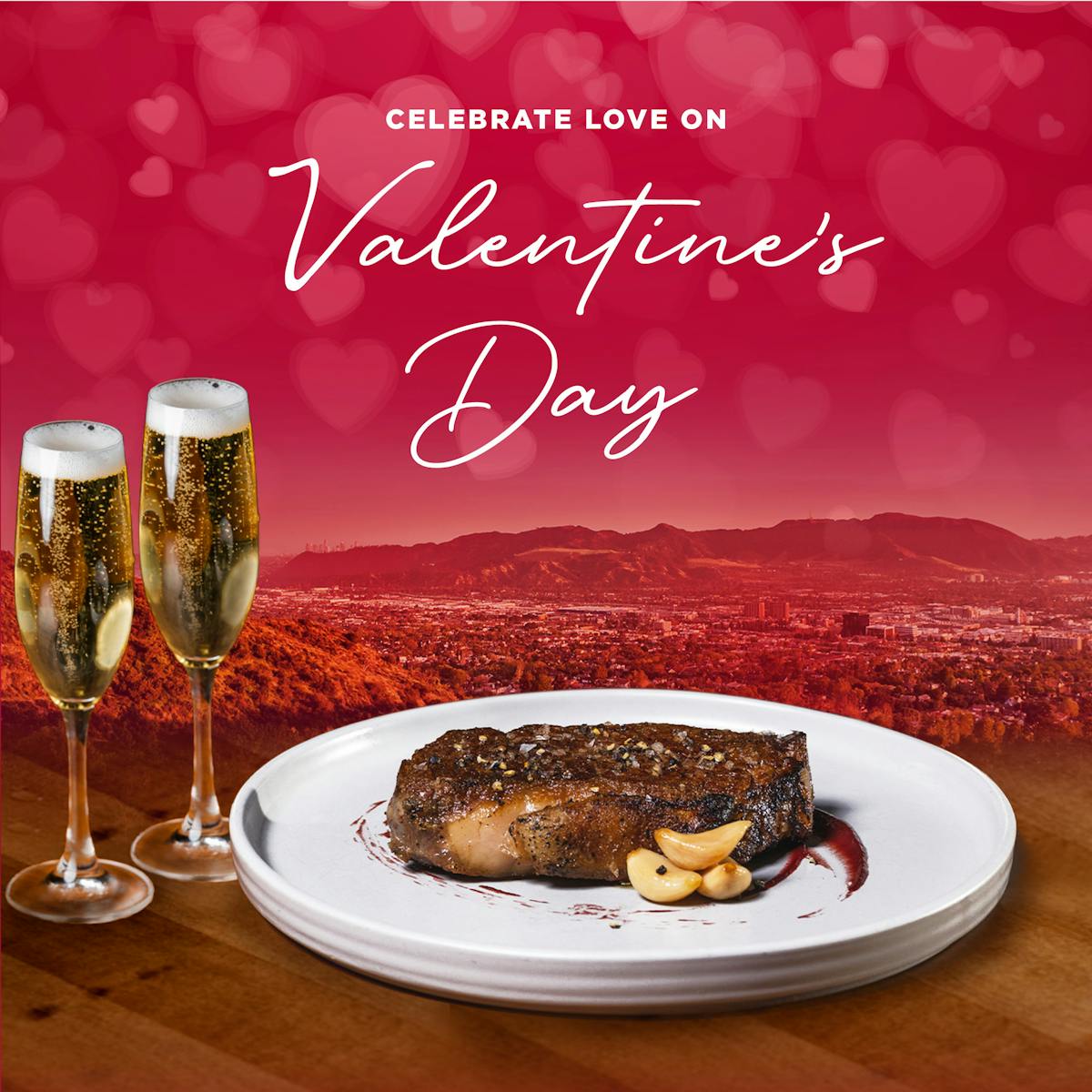 steak and champagne