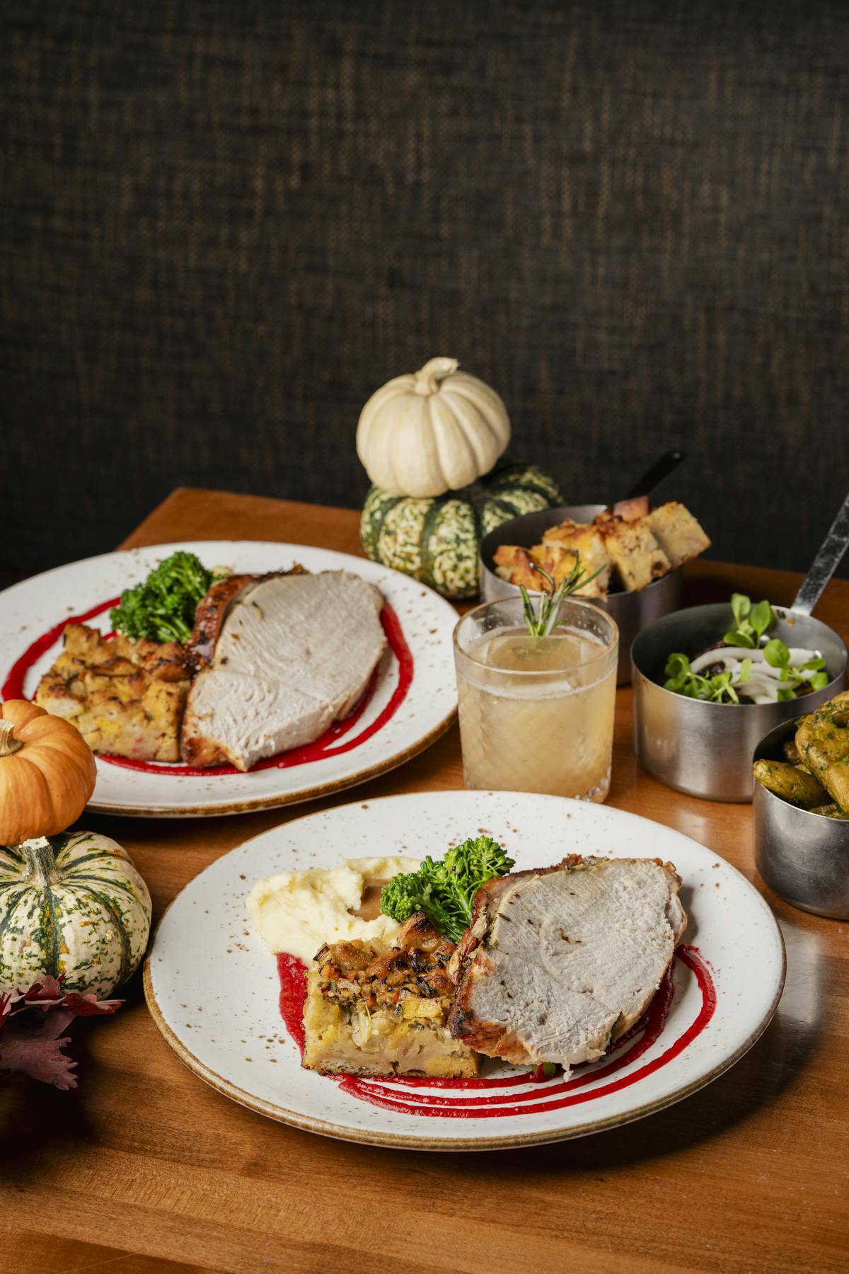a table topped with plates of food on a plate