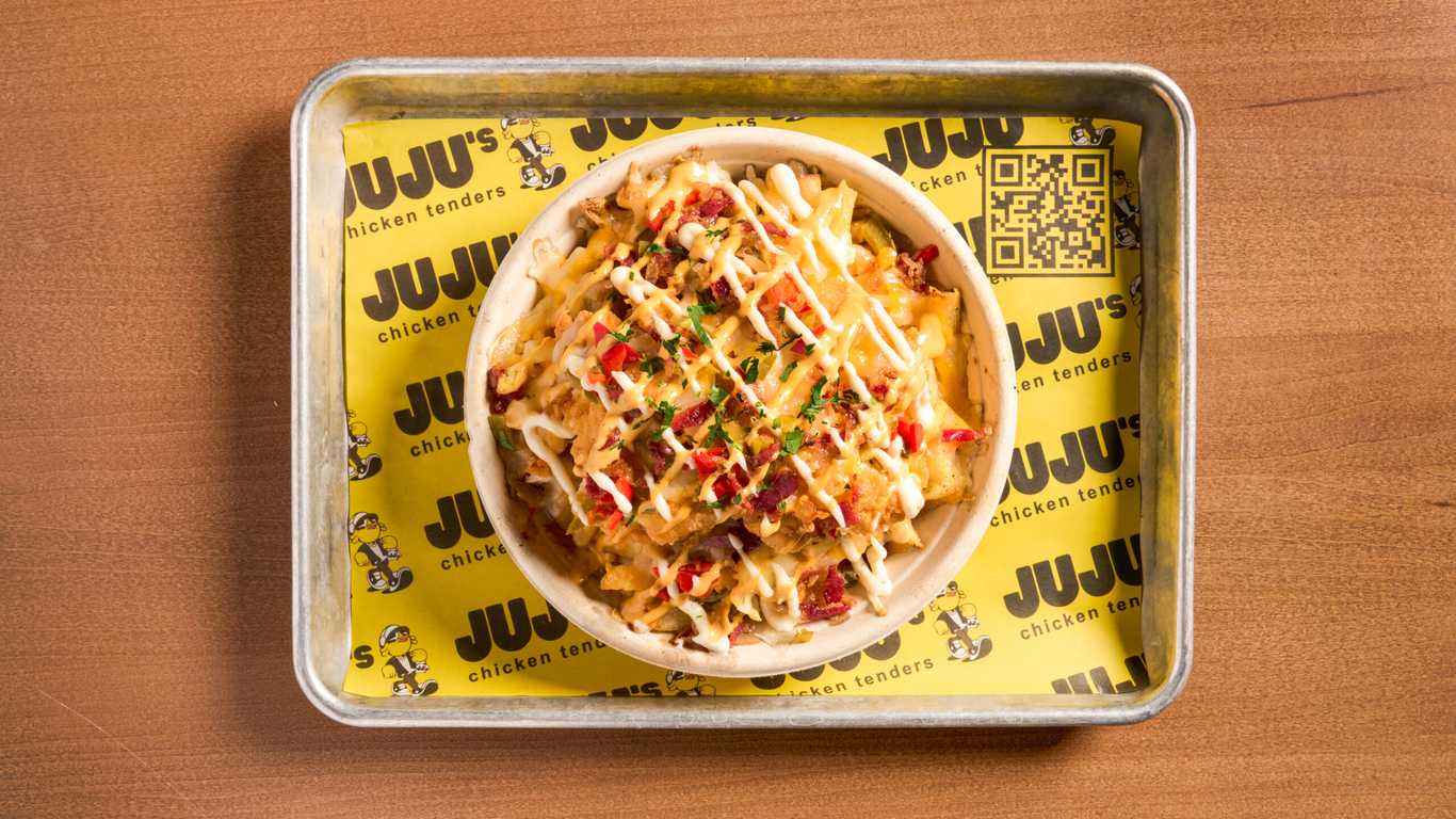 loaded fries with chicken tenders