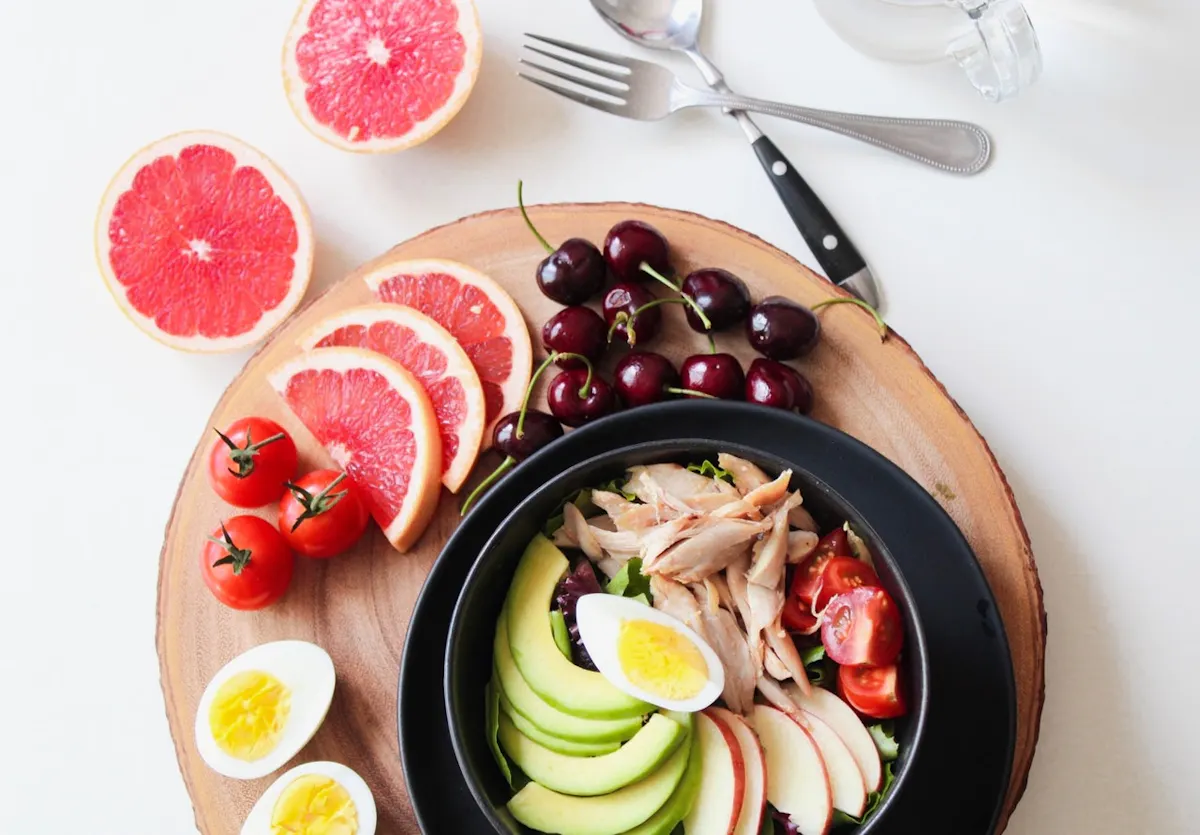 a bowl of fruit on a plate