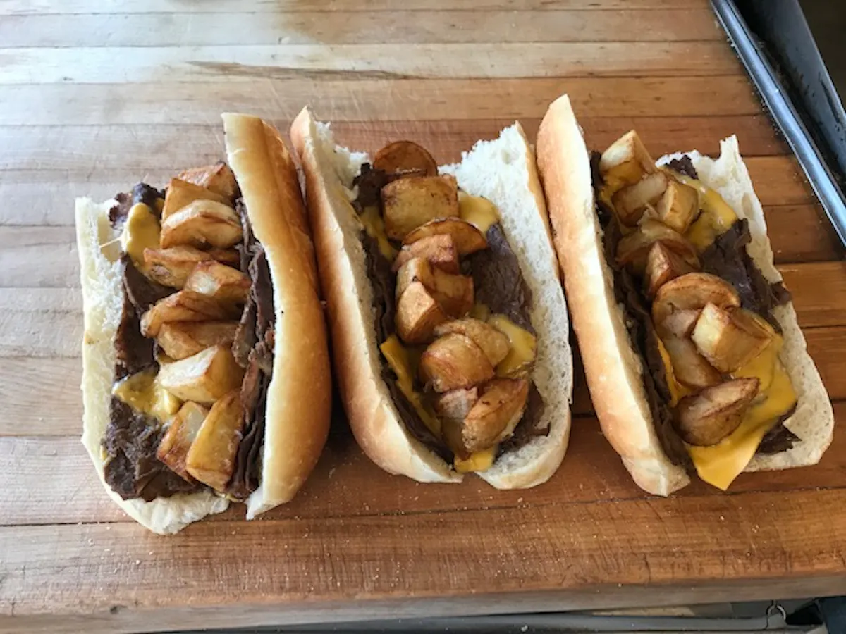 three sandwiches