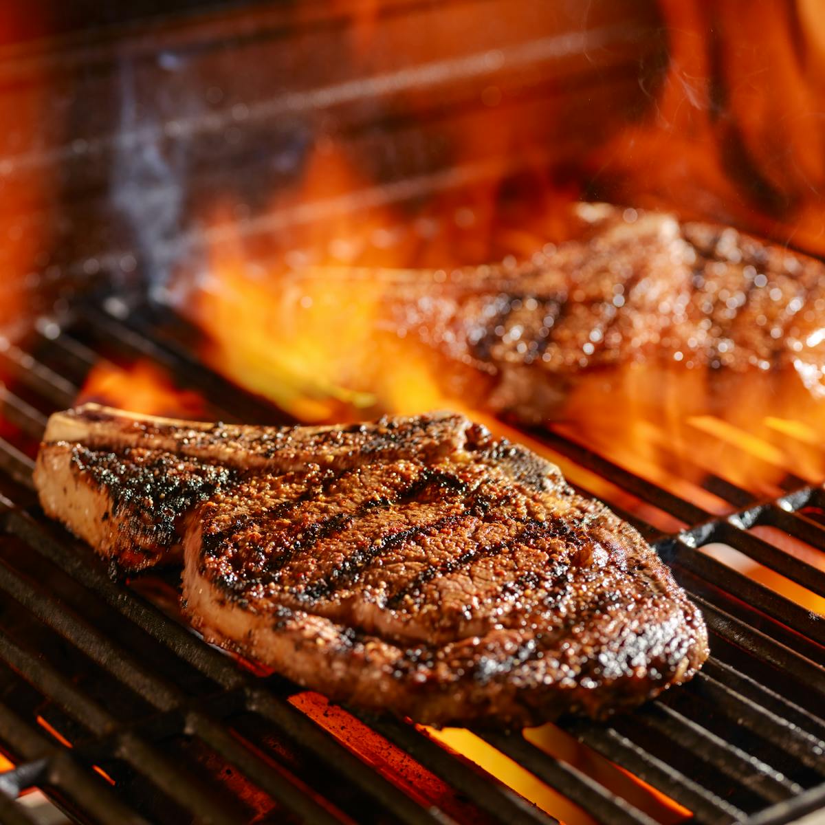 a close up of food on a grill