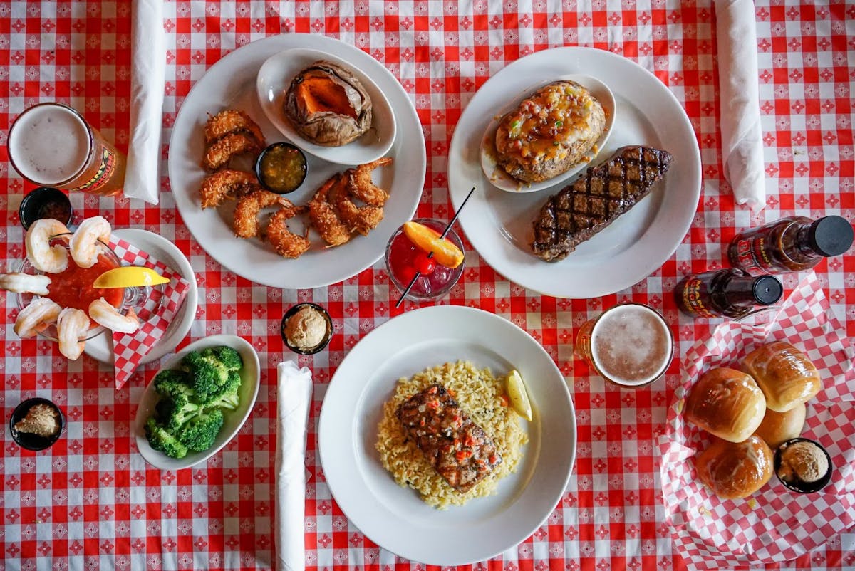 a table topped with plates of food on a plate