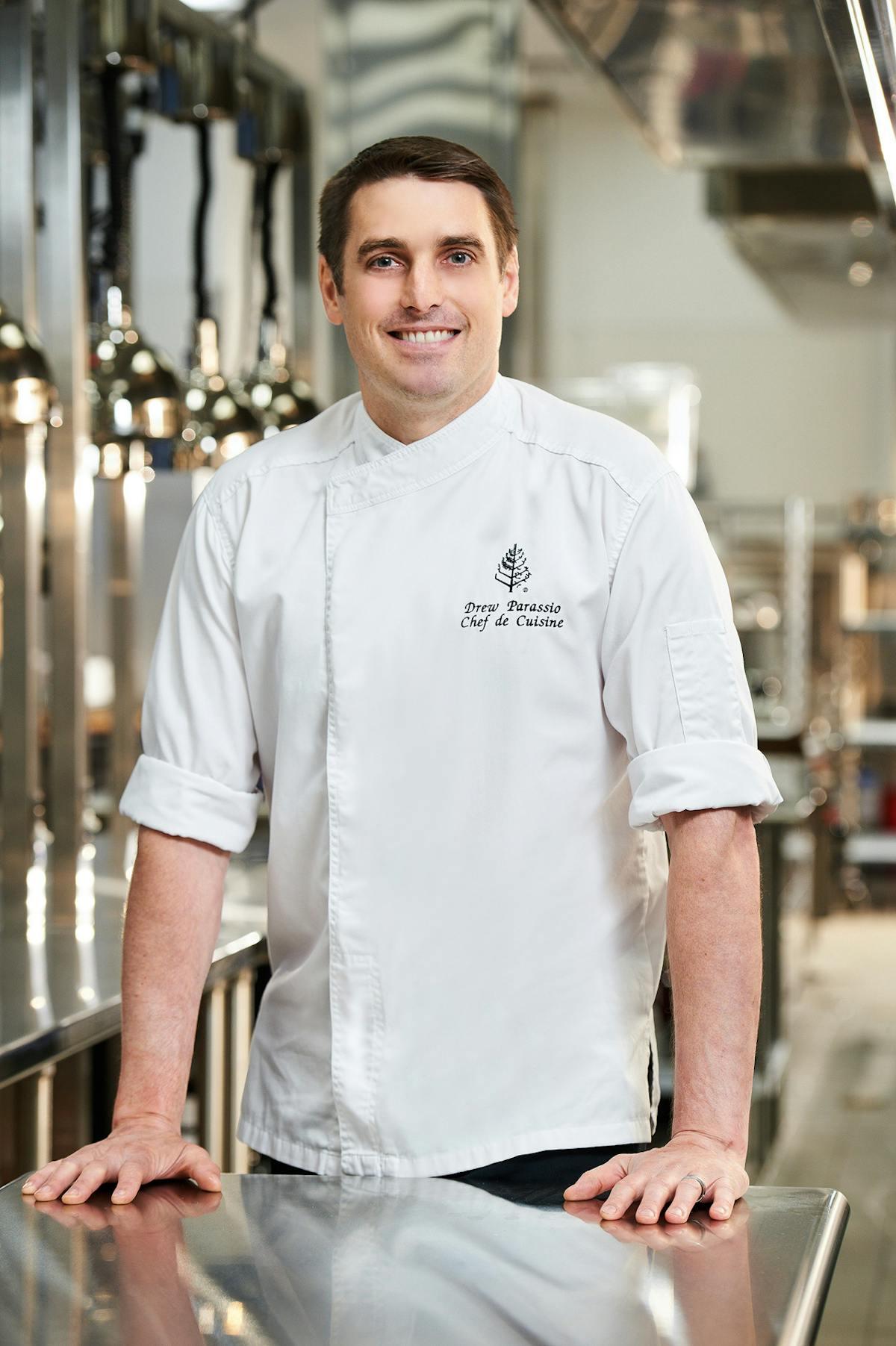a man standing on a table