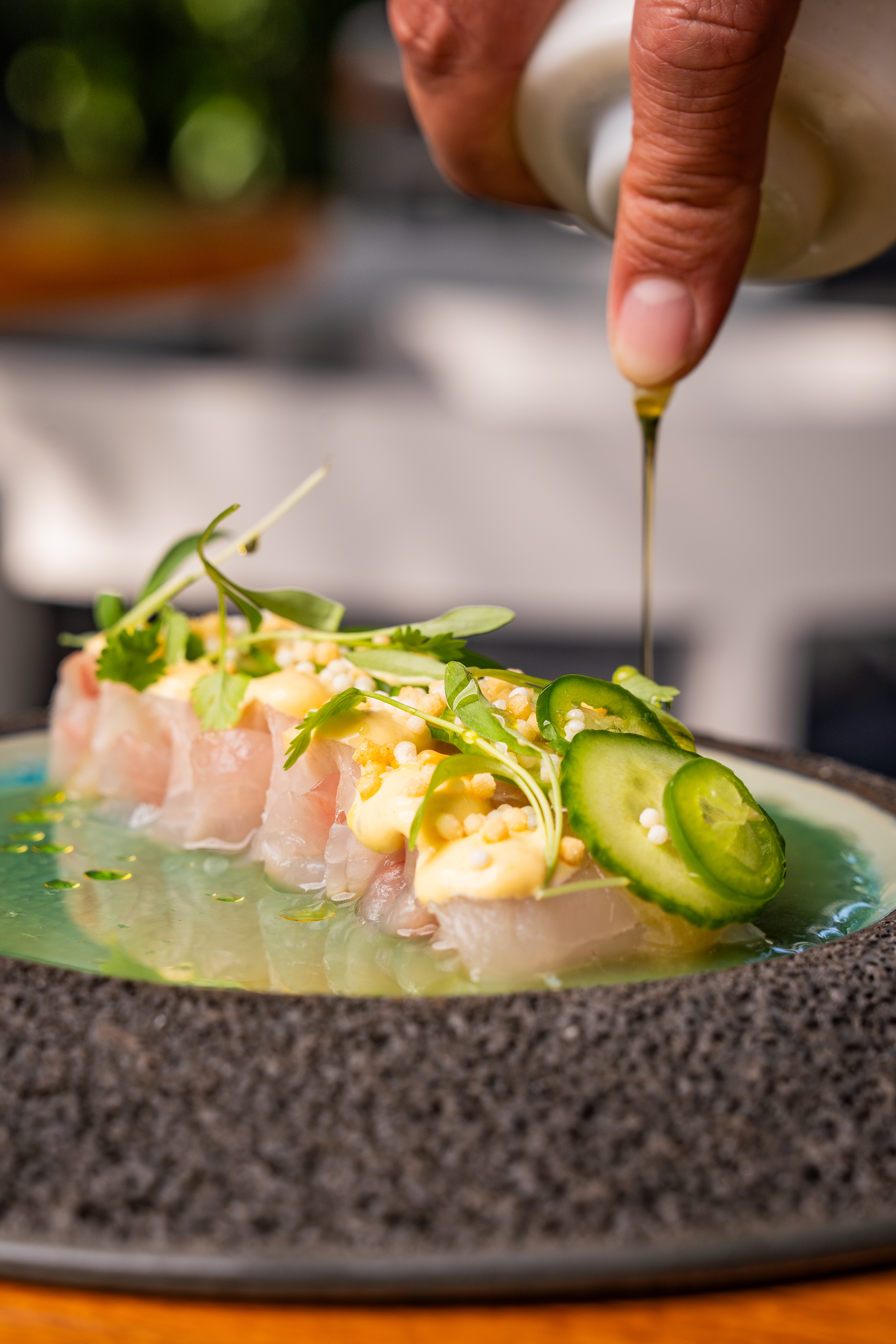 a close up of a plate of food on a table