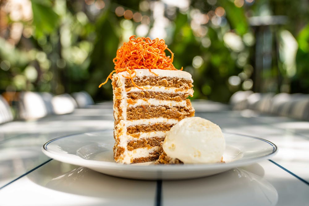 a piece of cake on a plate