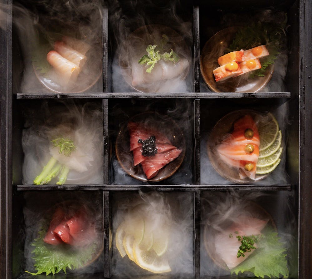 a glass display case