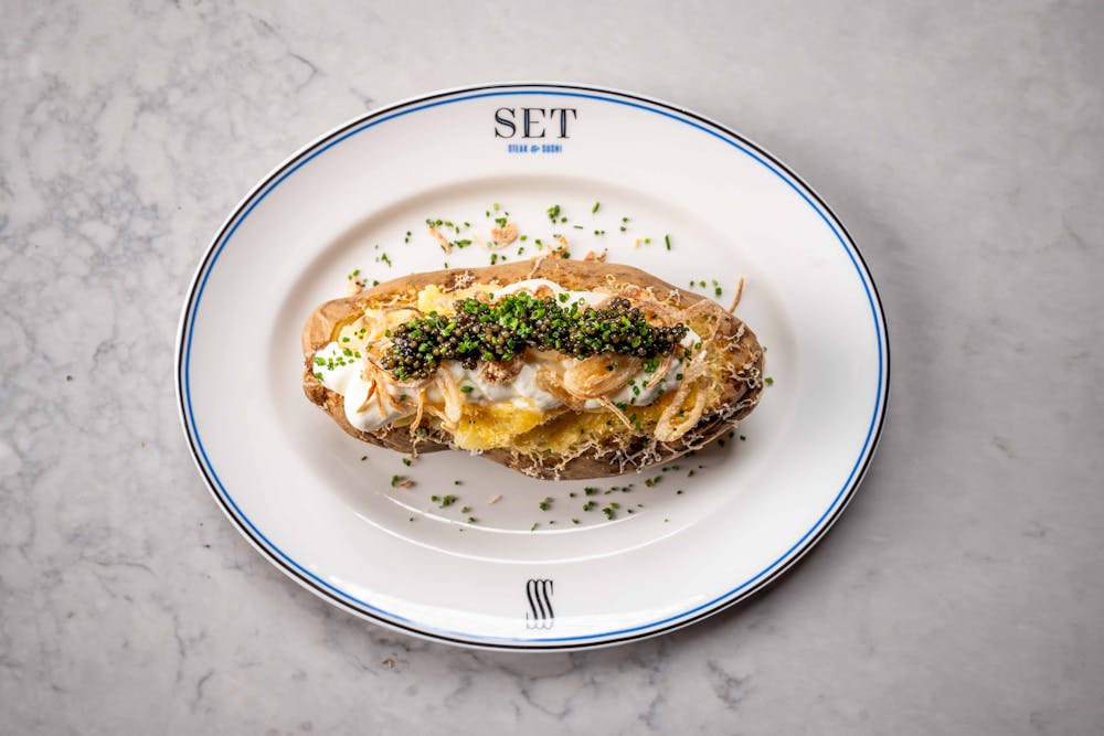 a plate of food on a table