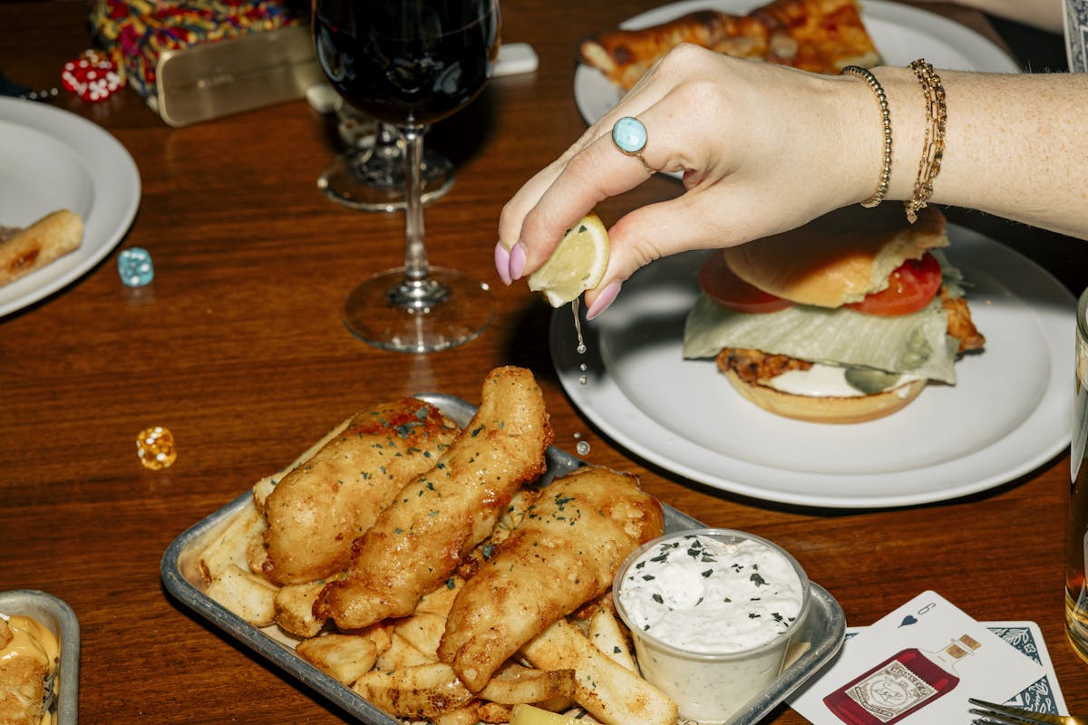 a plate of food on a table