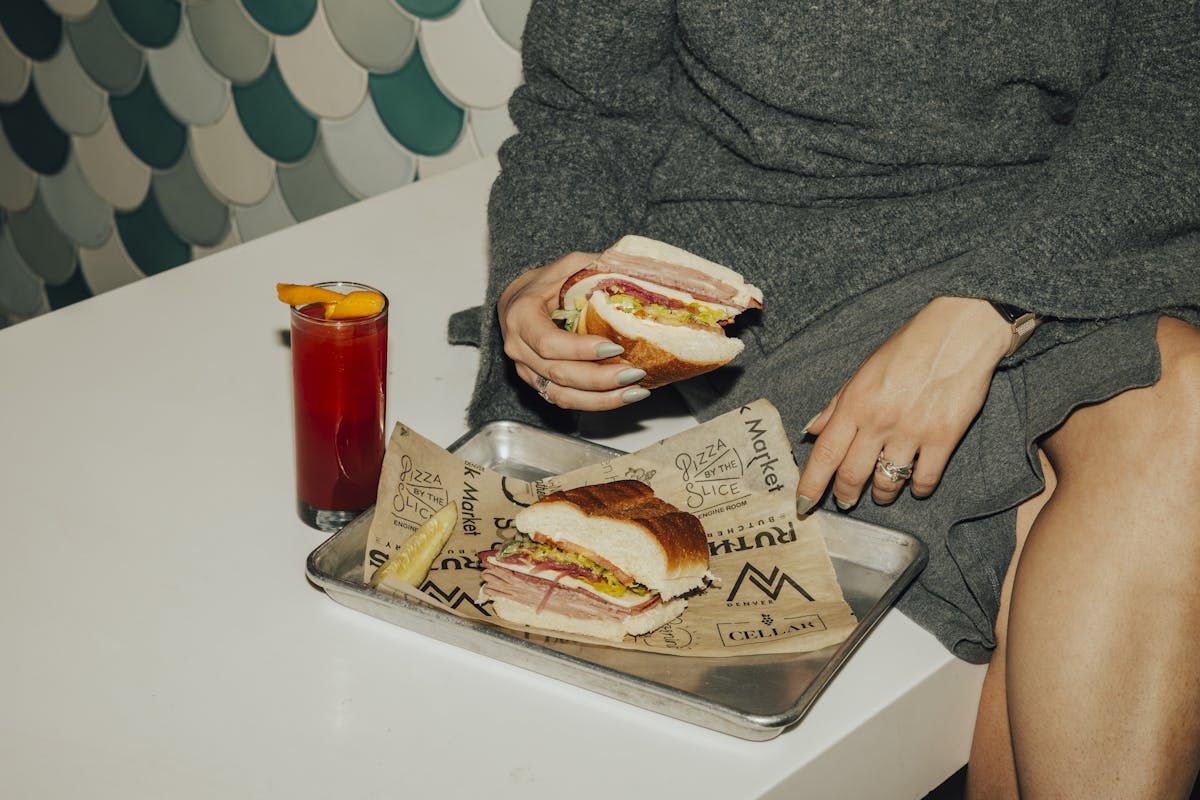 a sandwich sitting on top of a table