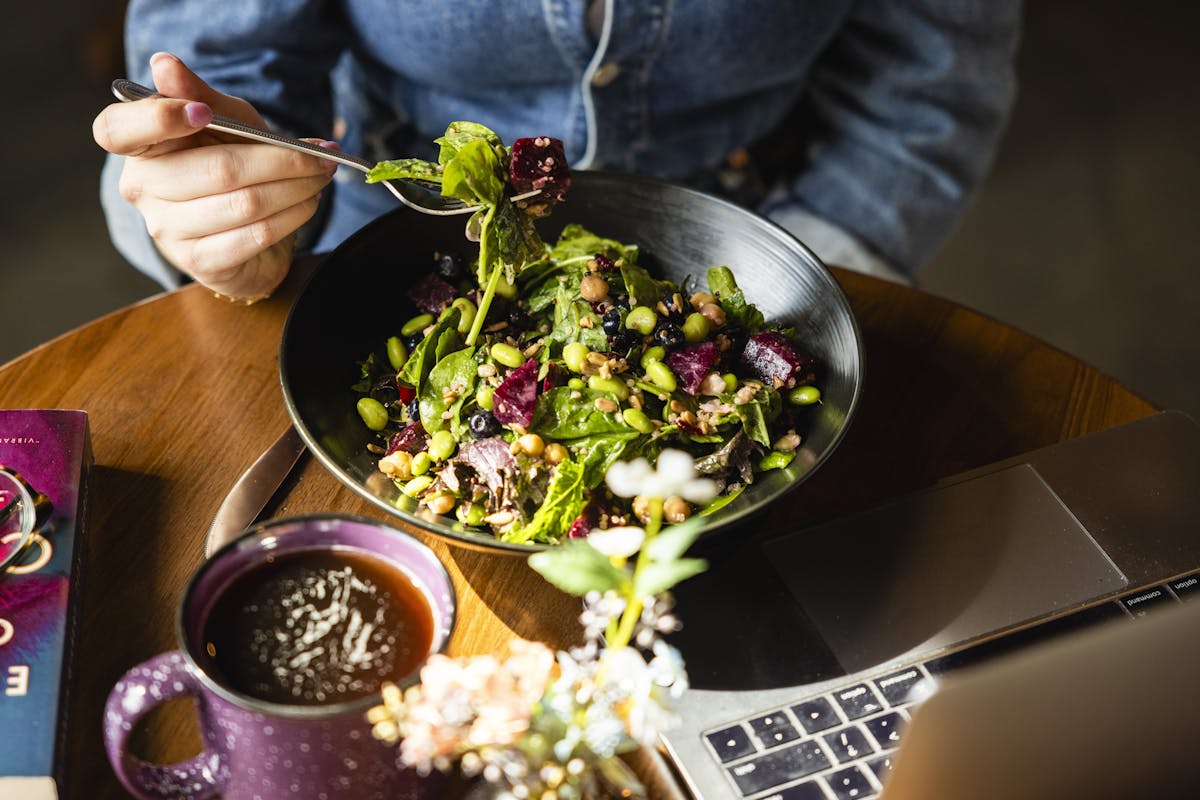 a bowl of food on a table
