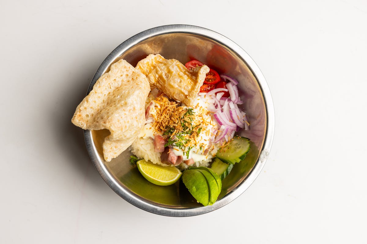 a bowl of food on a plate