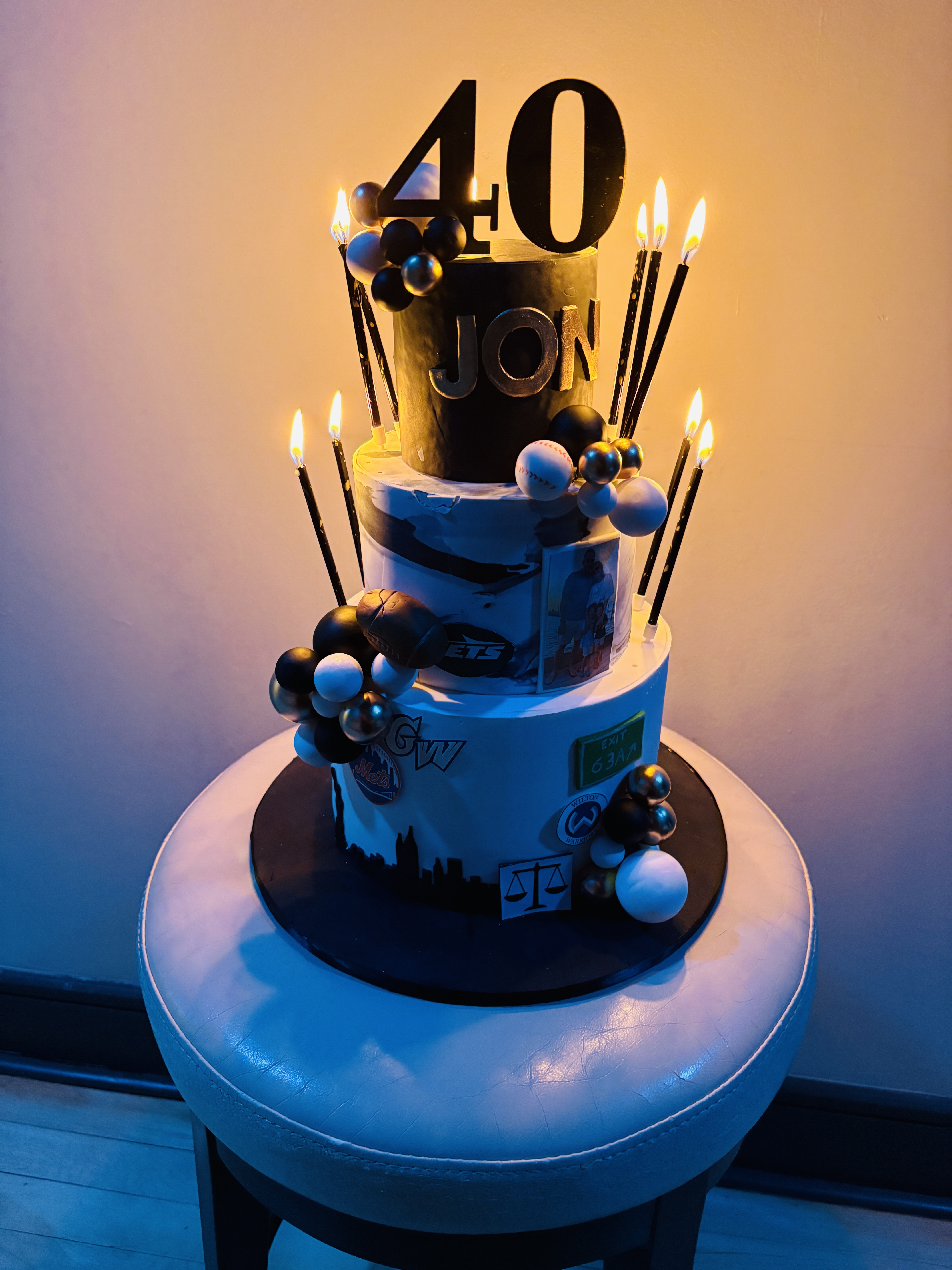 a cake with candles on top