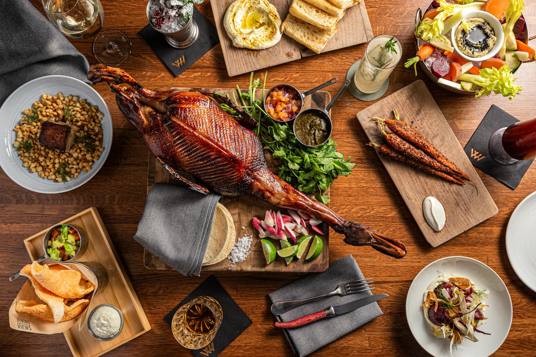 a bunch of food sitting on a table