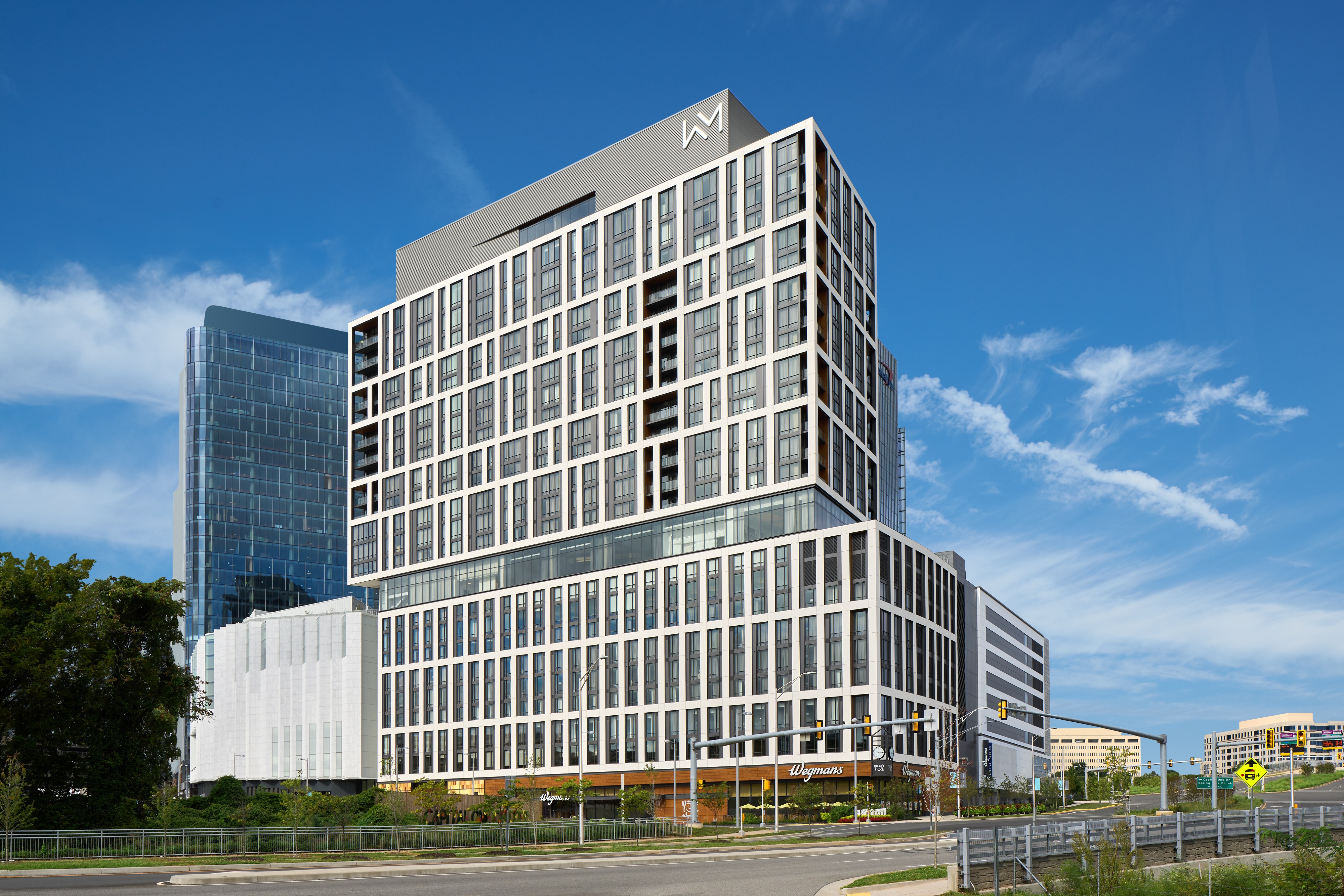 a tall building in a city