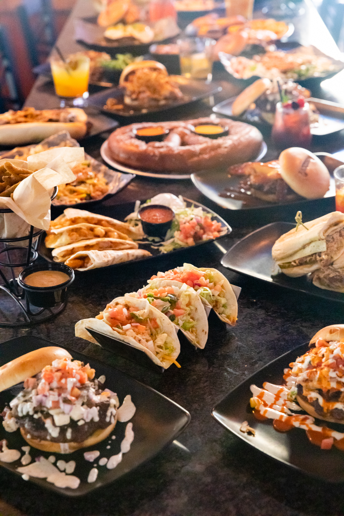 a bunch of food on a table