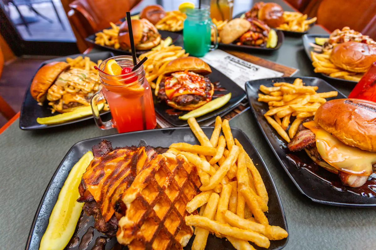 a bunch of food sitting on a table