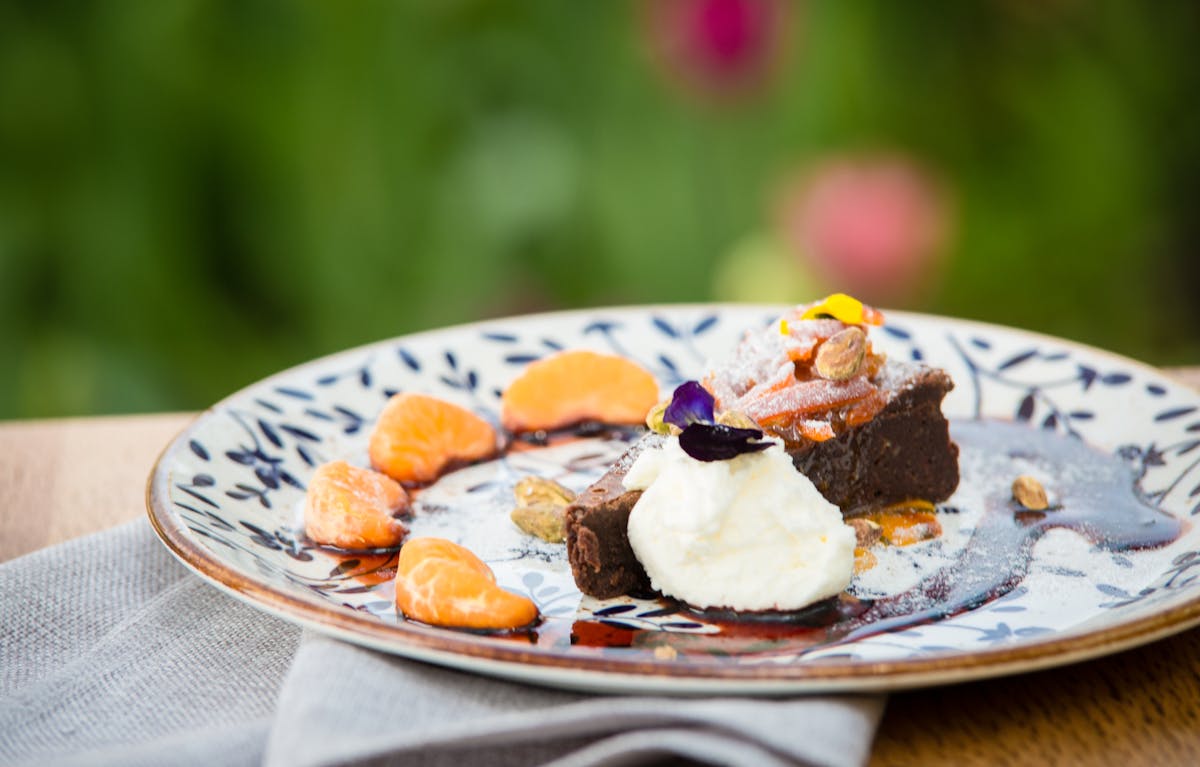 a piece of cake on a plate