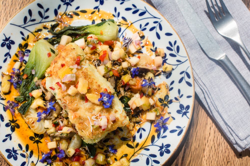 a plate of food on a table