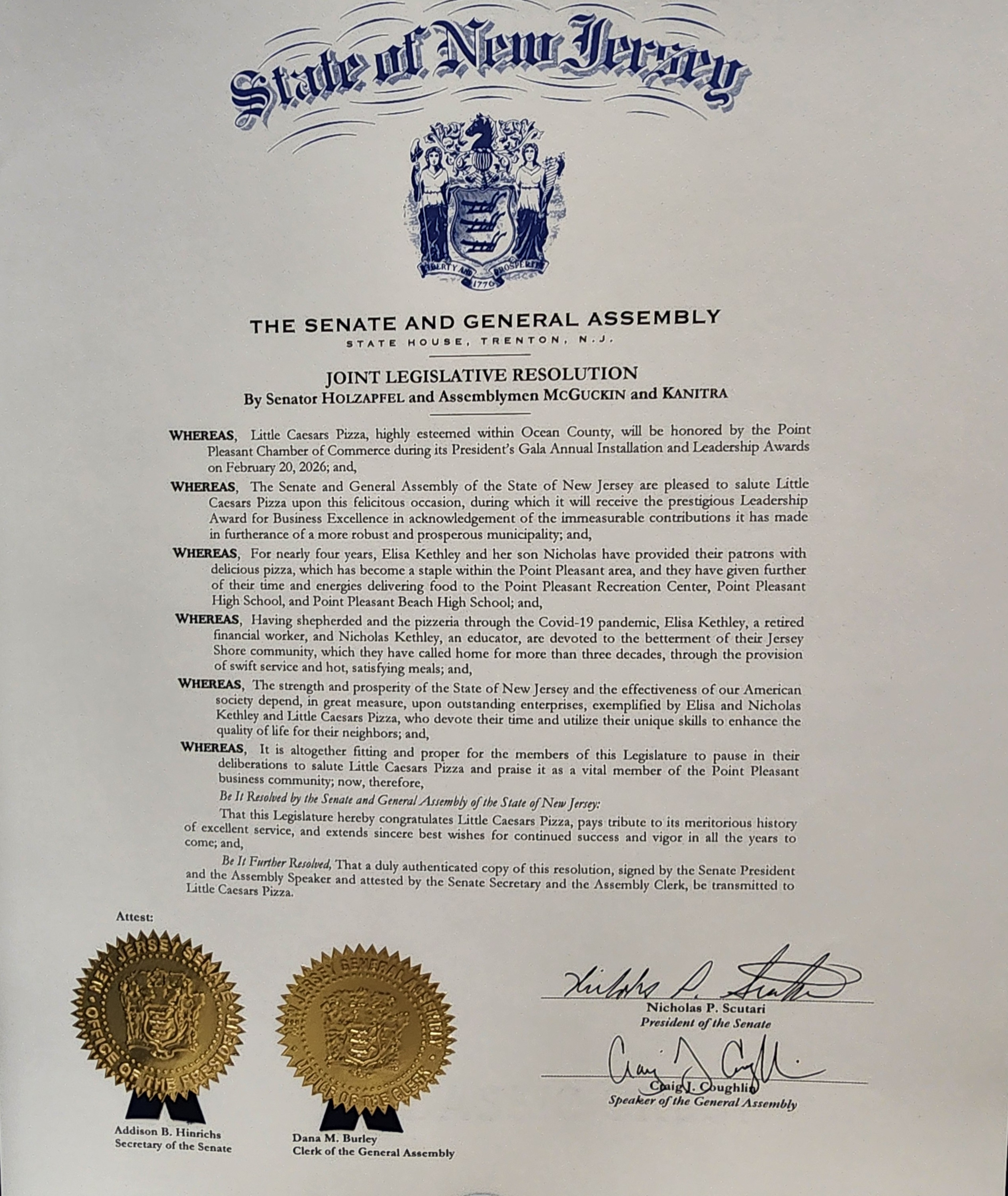 a paper with a seal and a seal on it