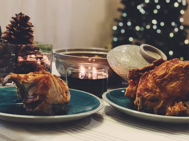 a plate of food on a table