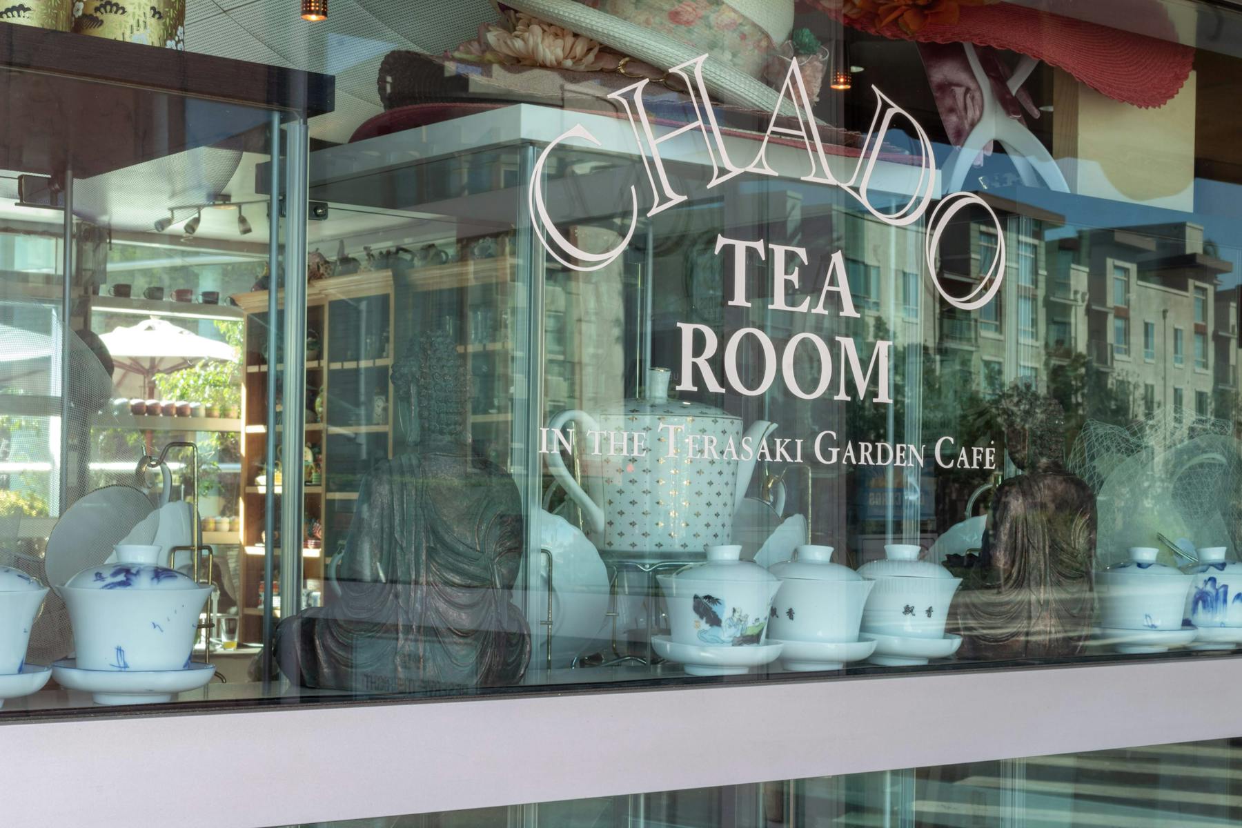 a glass display case