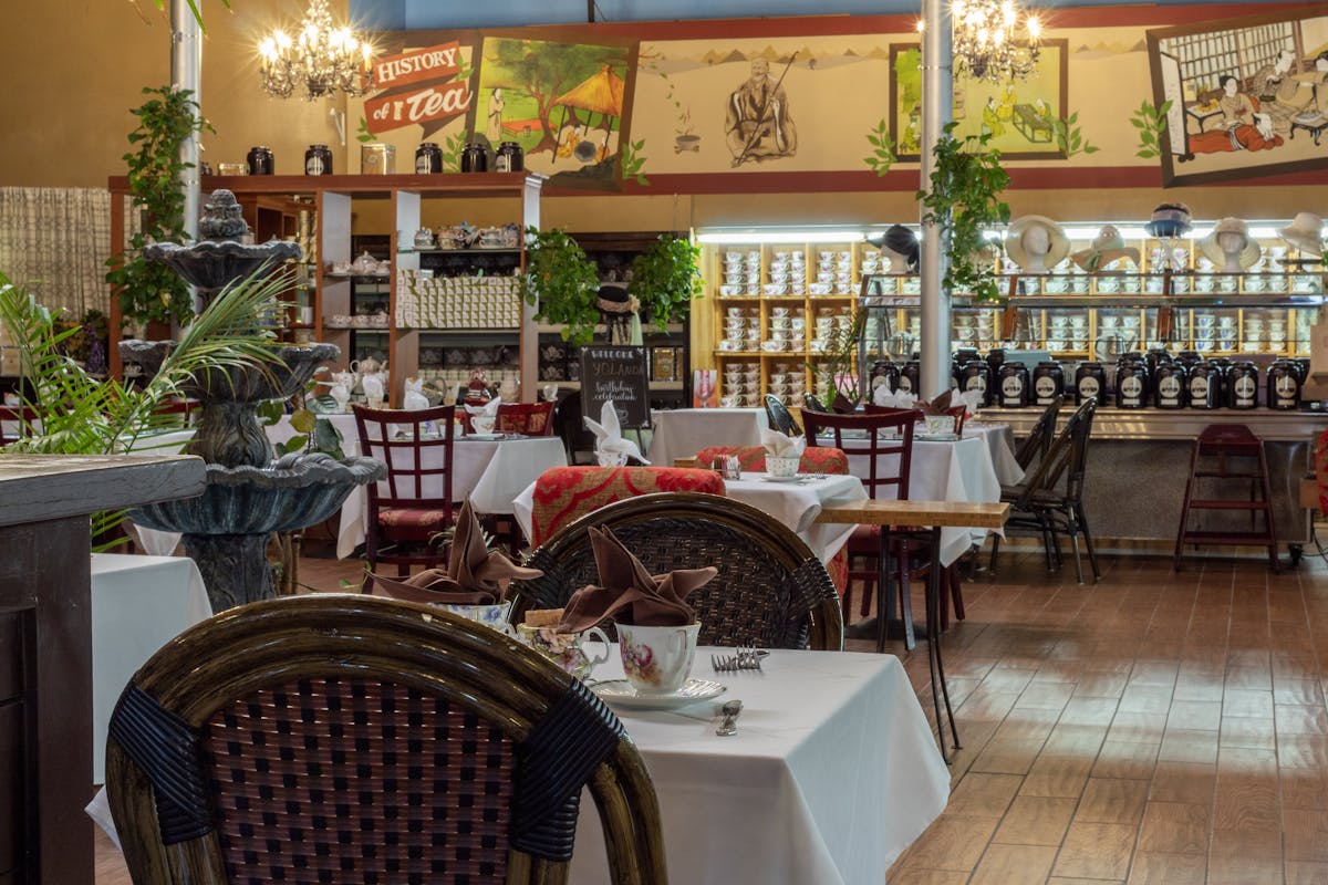 a dining table in a restaurant