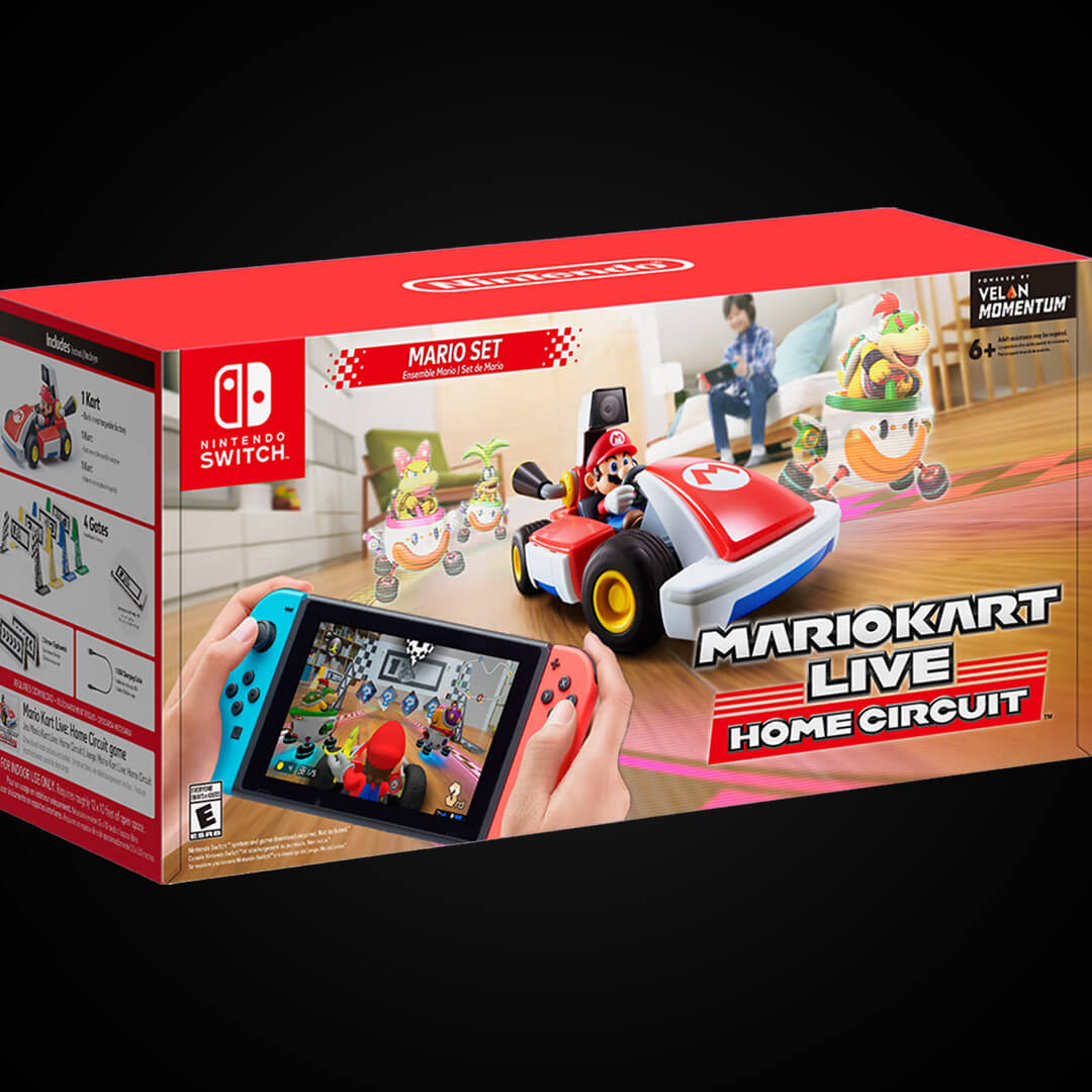 Box art for Mario Kart Live Home Circuit on the Nintendo Switch showing Mario in a remote control kart.
