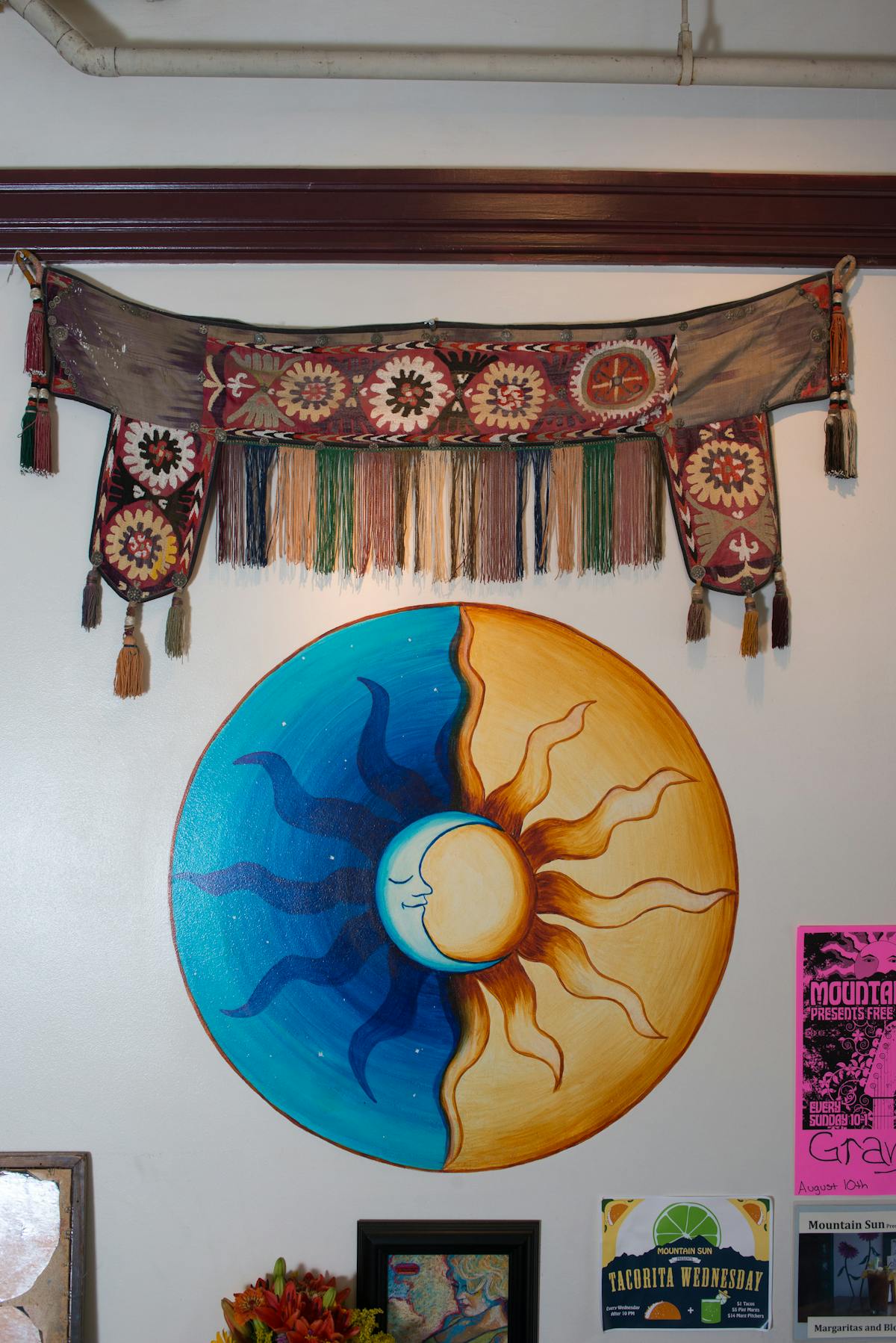 a mural on the wall