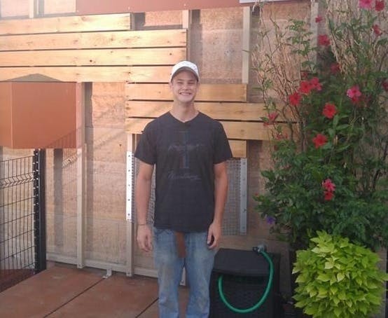 a person standing in front of a building