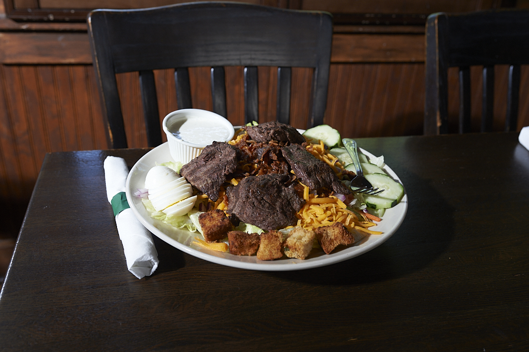 a dining table with a plate of food