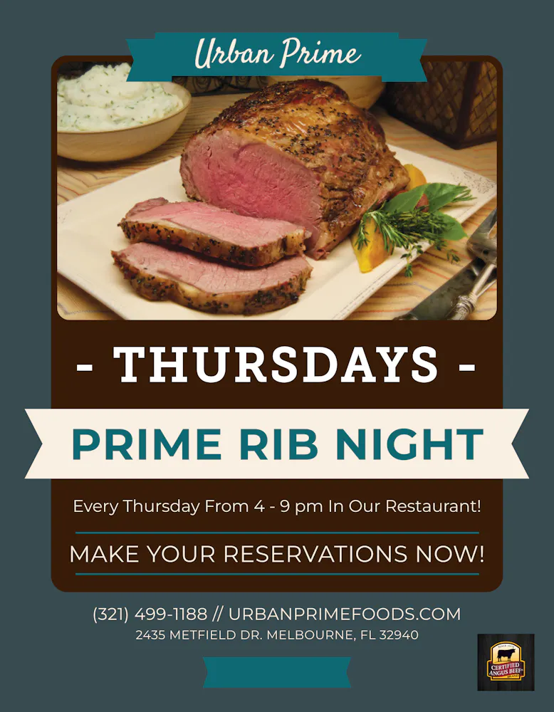 Prime Rib Inn Restaurant Menu Menus | Urban Prime in Melbourne, FL