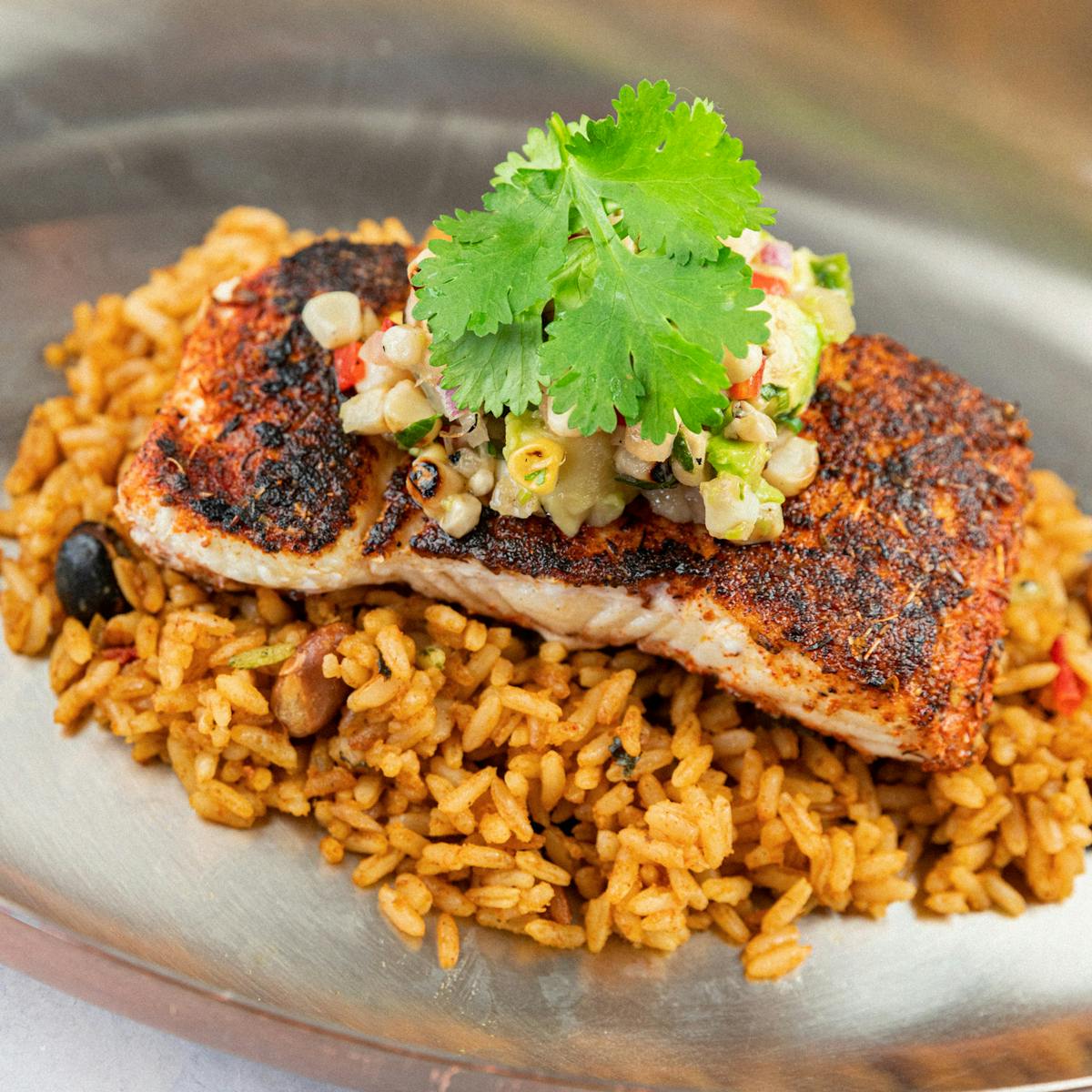 Swordfish on Chipotle Dirty Rice