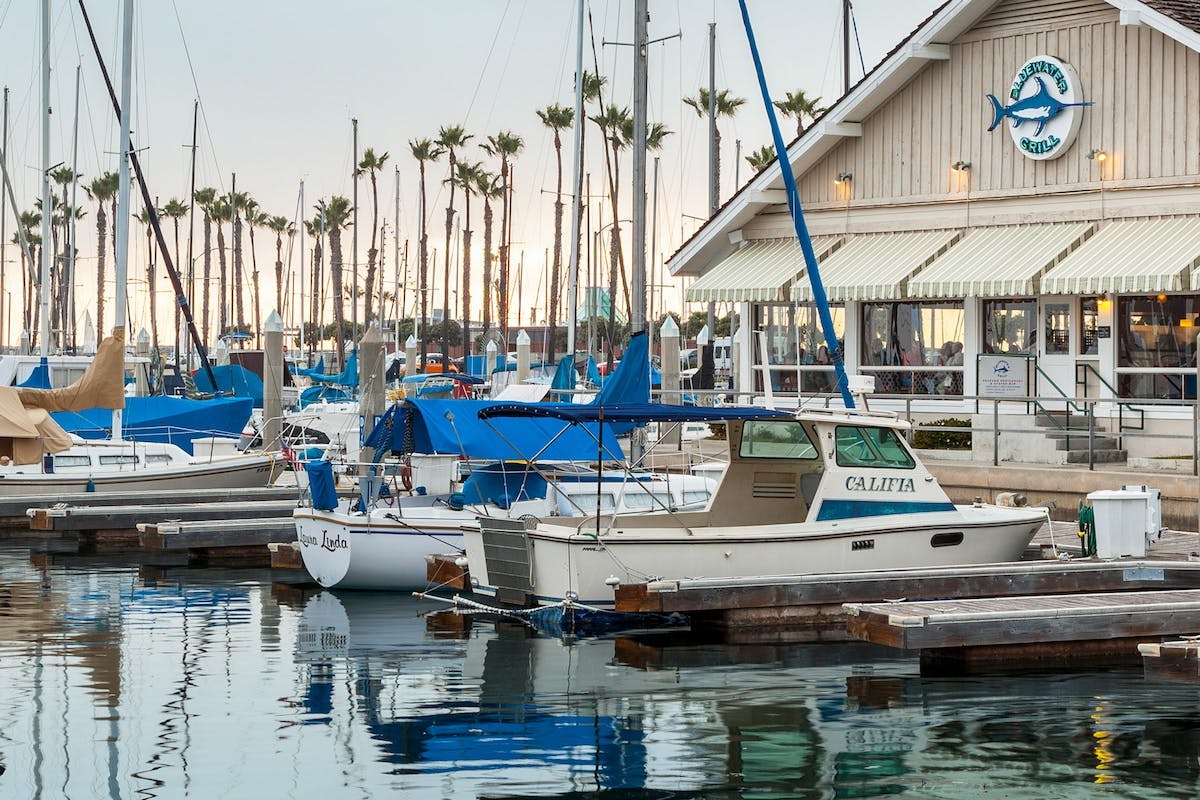 Bluewater Redondo Beach exterior shot of location on the water