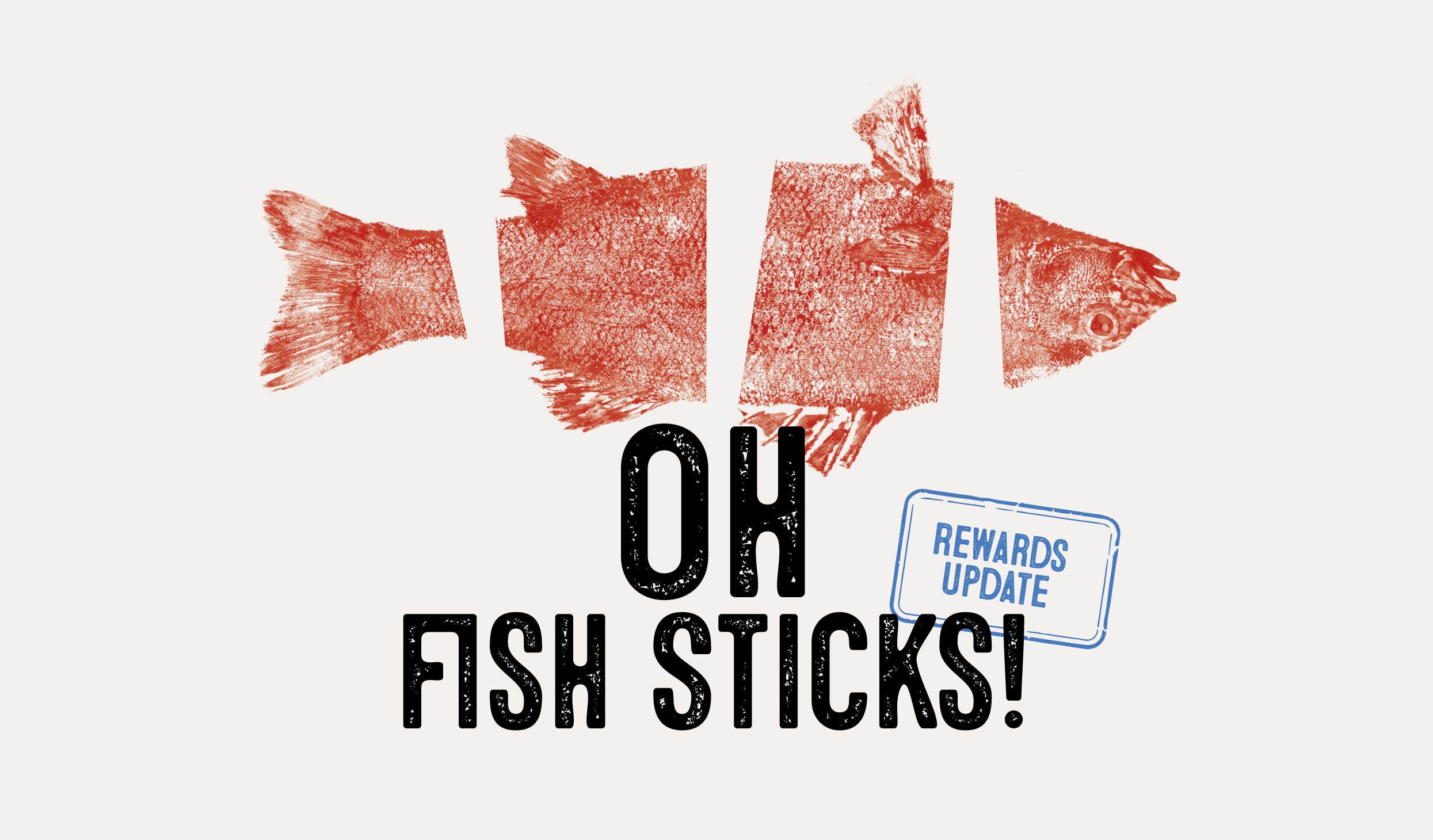 a red fish with black text