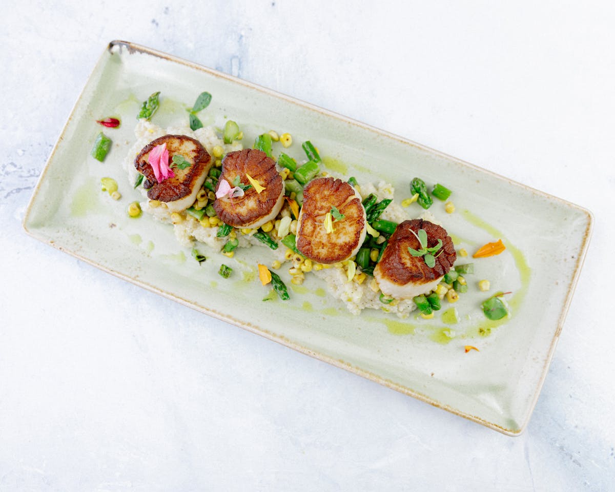 Seared sea scallops