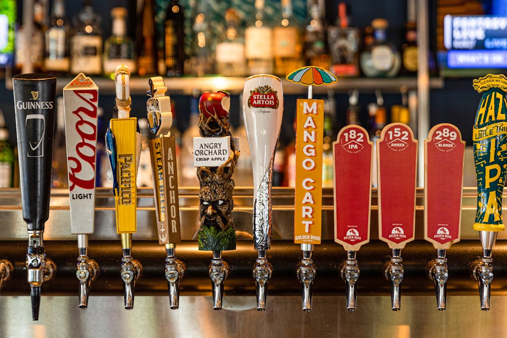 Beer taps featuring Bluewater's own Highspot 182, 152 and 289