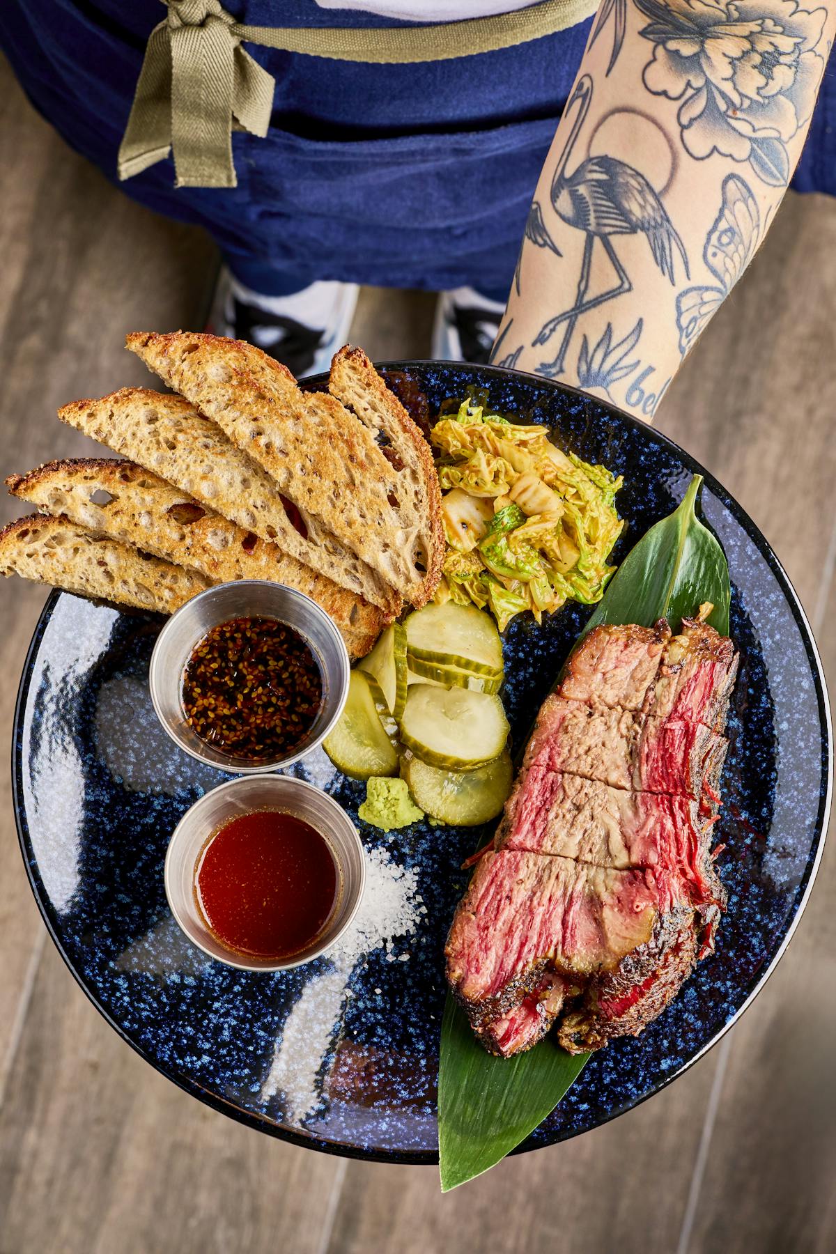 a plate of food on a table