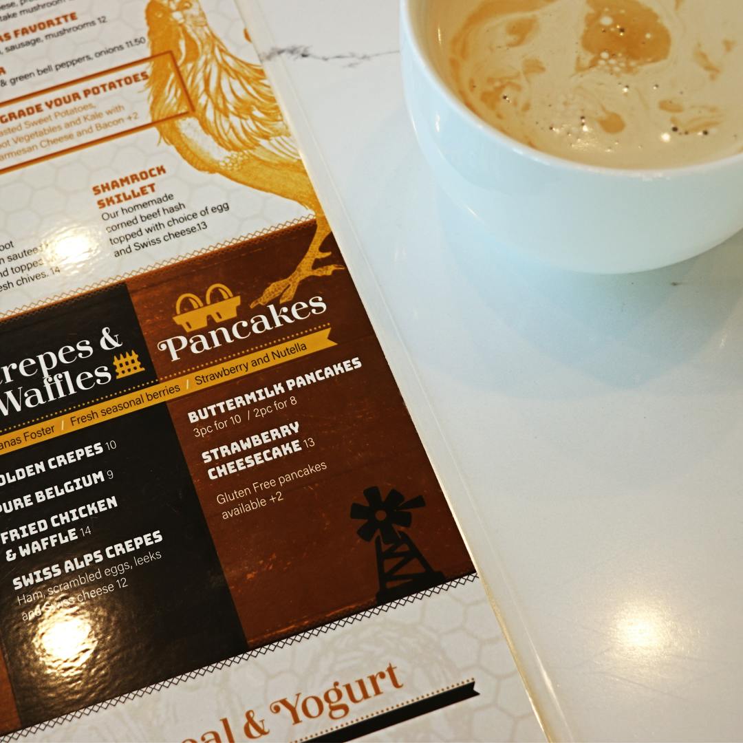 Golden Nest Menu and Latte